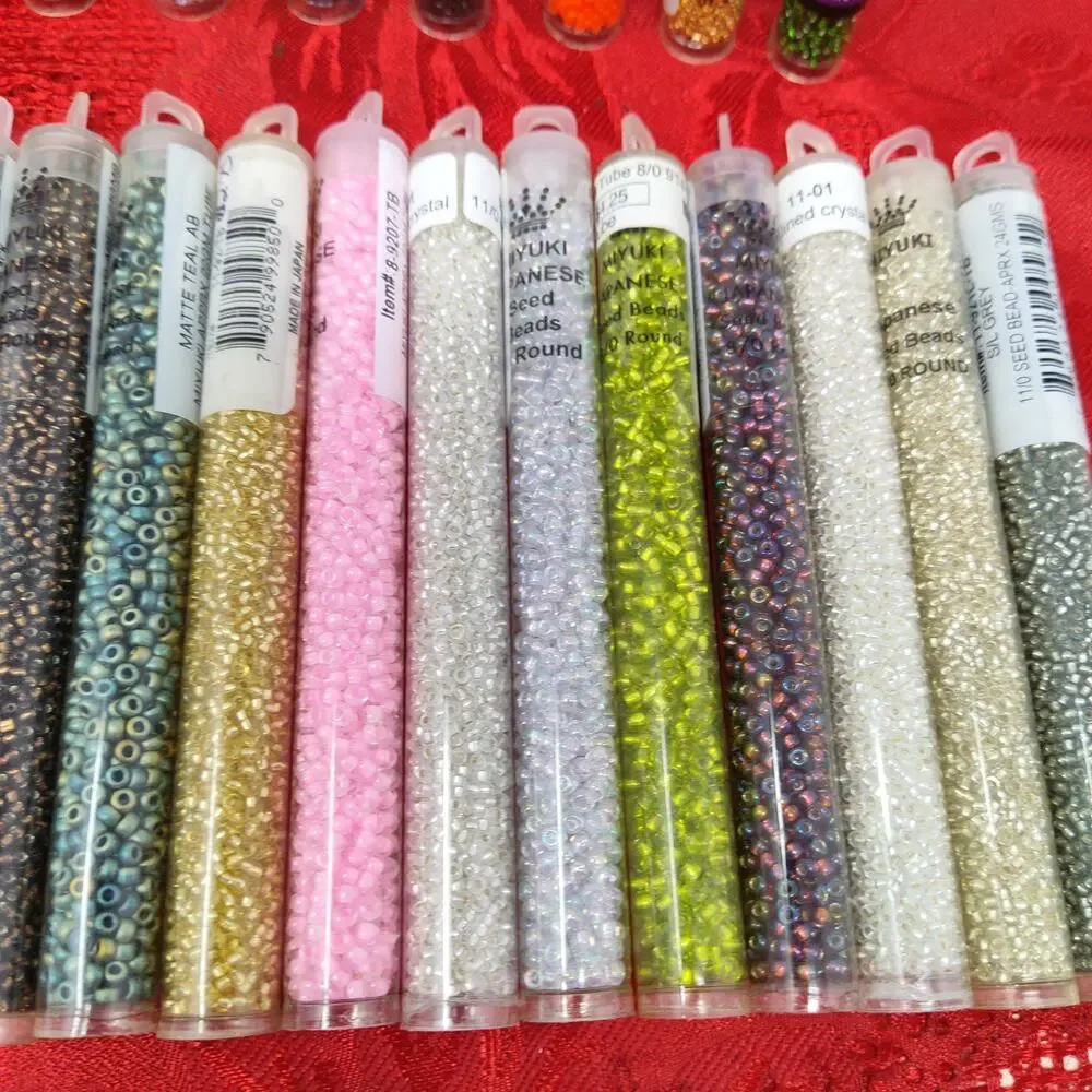 Huge Lot Of 45 Miyuki's Seed Beads Brand New N Opened Different Sizes N Colors